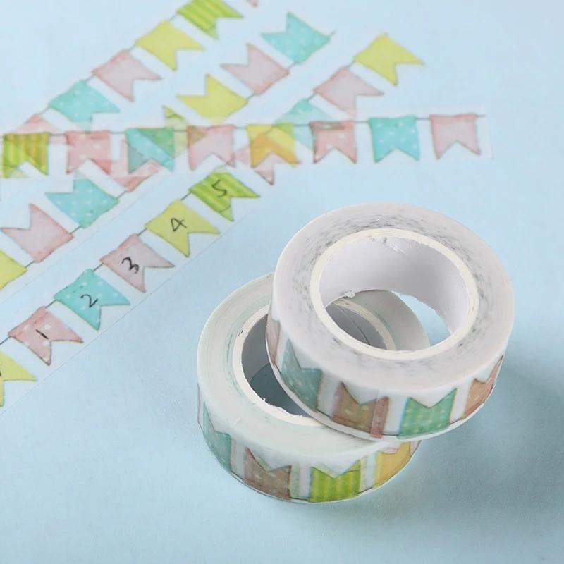Colorful Tape Creative Stickers DIY Colorful Flags Decorative Clippings Painters Learning Stationery Handmade Items 1-2pcs