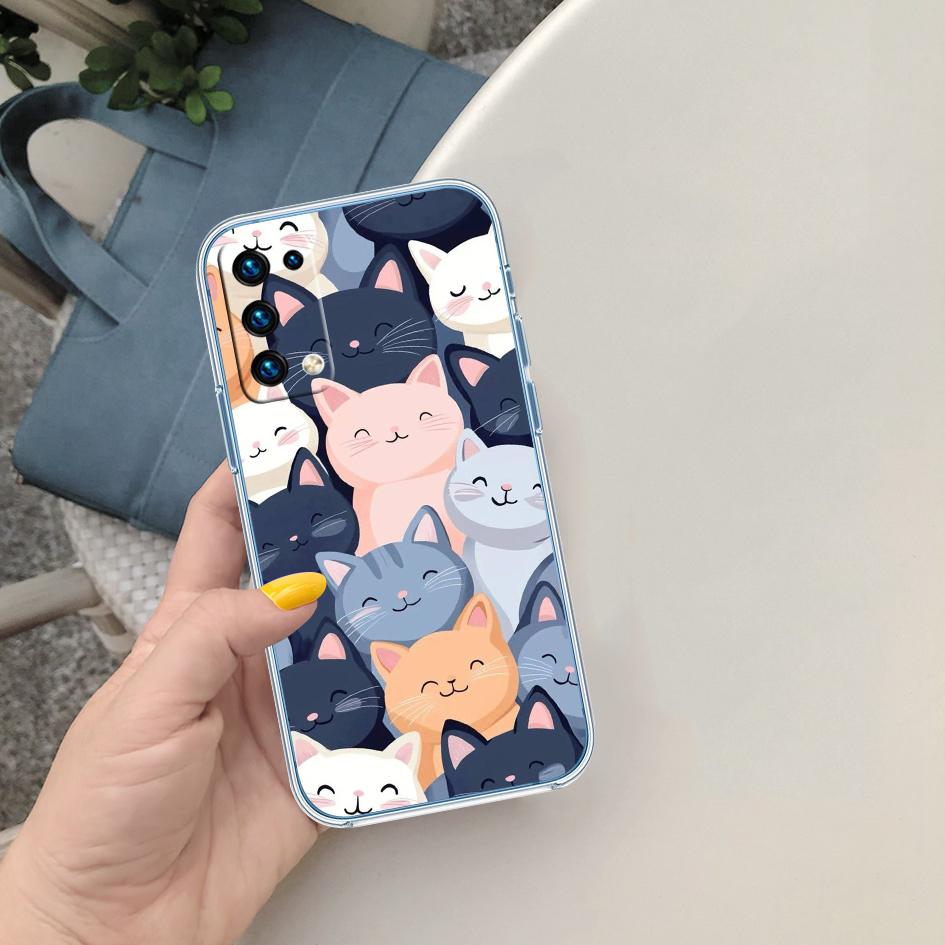FM15 Cat Kitten Meow Soft Shell Transparent Phone Case for Samsung Galaxy A04 A04S A14 A23 A34 A54 M23 M33 M52 M53