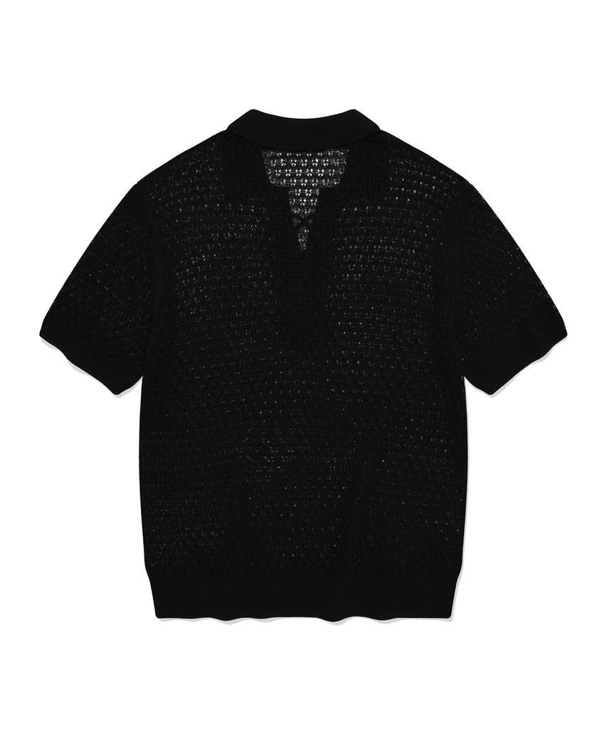 FALLETT Black Curly Collar Knit