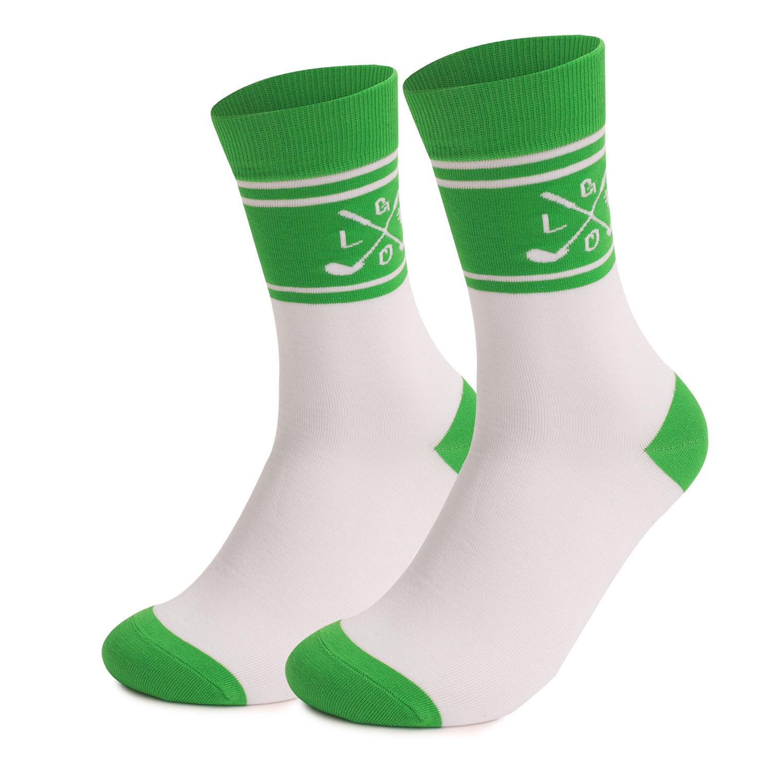 Wadenhohe Golf Sportsocken - Europäischer & Amerikanischer Stil für Herren & Damen, Tolle Geschenkidee 40-45 white