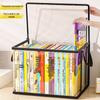 Vintage Book Storage Box - Dustproof & Moisture-Proof Transparent Bookshelf Organizer for Home & Classroom.
