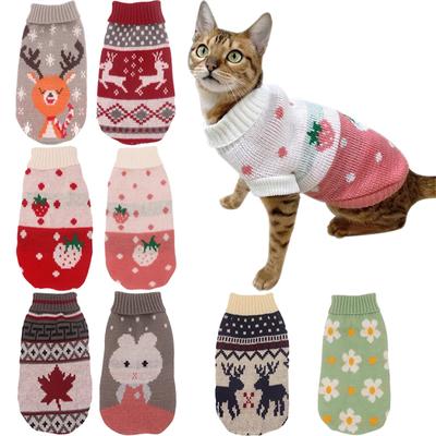 Küçük Orta Boy Köpekler İçin Evcil Hayvan Giysileri Noel Örgü Köpek Kazak Kış Sıcak Kedi Kazak Corgi Teddy Mont Evcil Hayvan Yeni Yıl Malzemeleri