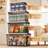 Stackable 55L Plastic Storage Bins with Wheels, 3-Pack