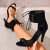 Women Sandals Outdoor Roma Trend Party Dress Stiletto Heels Shoes Sexy Open-toed Shoes Cross Lace-up Designer Sandals for Women