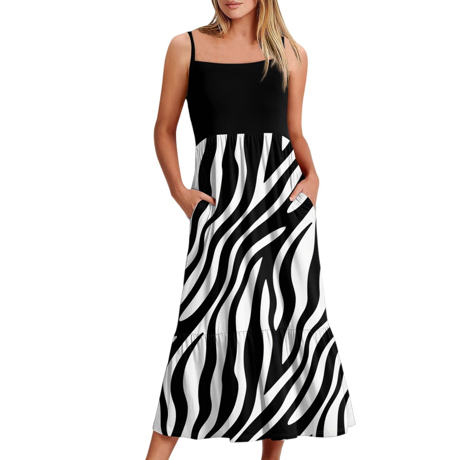 

Women s Long Beach Casual Elegant Spaghetti Strap Maxi Dress Striped Low-key Flowing Bohemian Dress XL