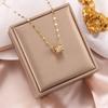 Micro-Set Zircon Waist Pendant Necklace Elegant Versatile Fade-Resistant Fashion Jewelry