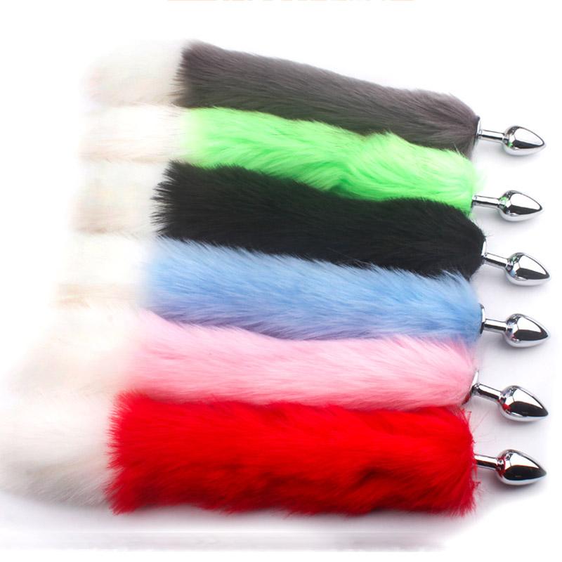 Sexy Toys Metal Fake Fur Fox/Dog Tail Anal Plug Butt Plug BDSM Flirt Anus Plug For Women Adult Games Product For Couples