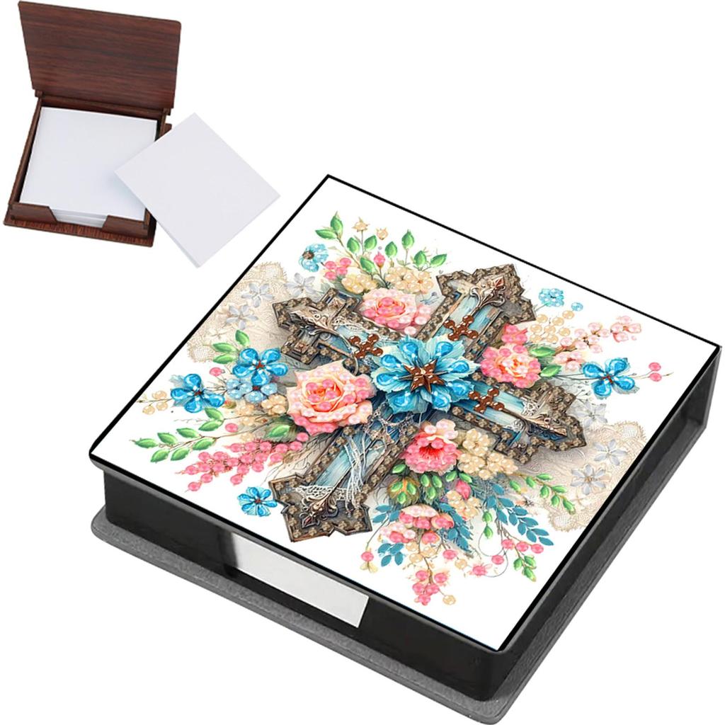 Animals Leather Gem Painting Memo Pad Holder Mosaic Kit Diamond Art Note Box with 160 Sheets of Paper for Adults Beginners