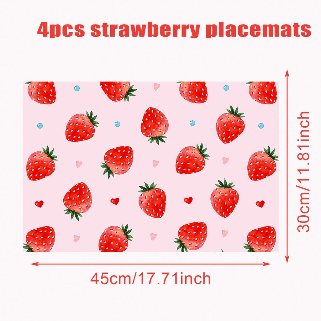 4Pcs Fruit Placemat Summer Fruit Theme Happy One Birthday Party Decorations Kid Adult Baby Shower Supplies Wedding Party Favors