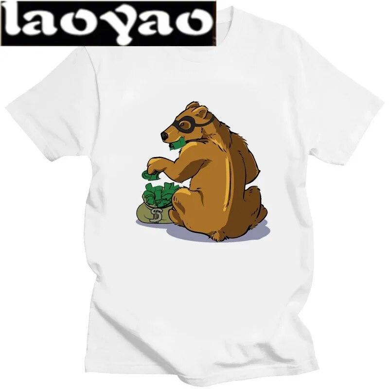 Tricou cu imprimeu cu ursuleț de pluș cu bani Tricou unisex pentru femei.