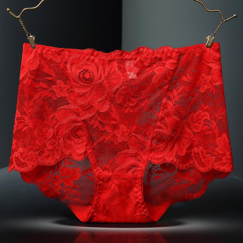 

Кружевные трусики с высокой талией больших размеров - Бесшовные трусы с контролем живота (90-300 Цзинь) L