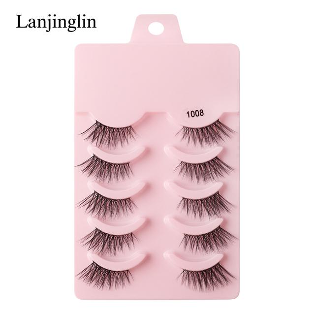 Half Eey Lashes 3/5 Pairs Faux Mink Lashes Reusable False Eyelashes Natural Fluffy Makeup Tools Extension Fake Lashes Maquiagem