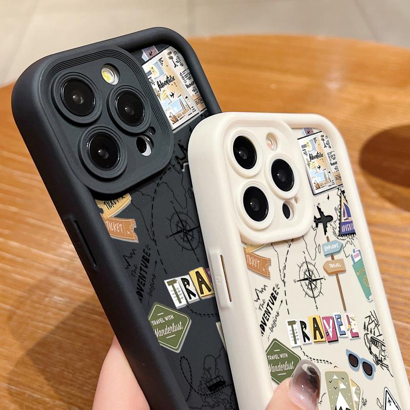 For iPhone 16 Pro Max 15 Pro 14 Plus 13 12 11 XS XR 8 7 Case Shell Signboard Print TPU Soft Shockproof Matte Phone Cover