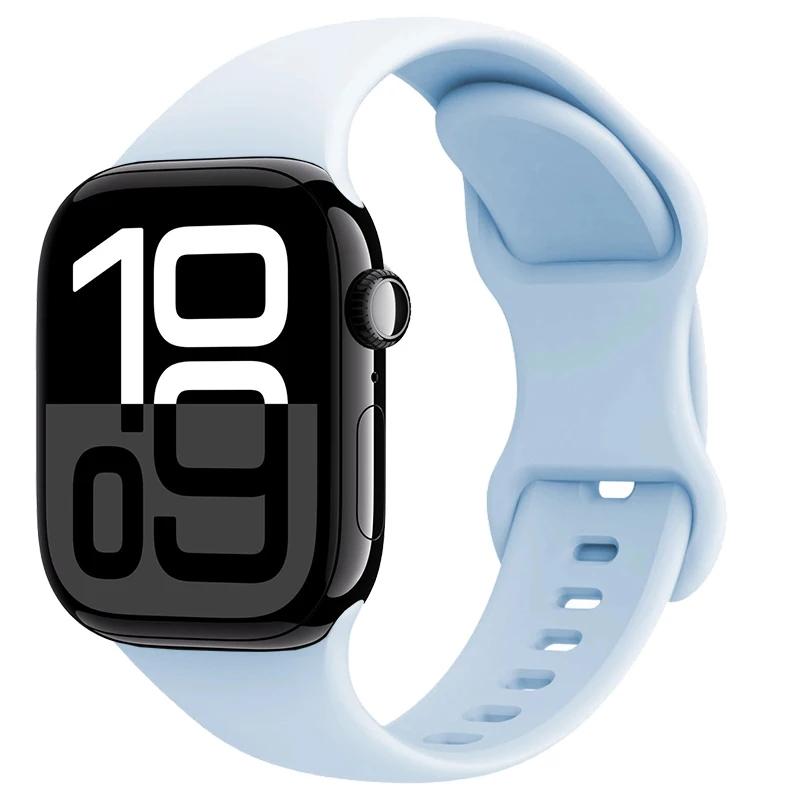 Silicone Strap for Apple Watch Band 45mm 41mm 44mm 40mm 49mm Series 10 46mm 42mm Bracelet for iWatch Ultra 9 8 7 6 5 4 SE2 Strap