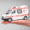 White Ambulance Medical Vehicles Toys 1/36 Alloy Diecast Car Model with Light&Sound