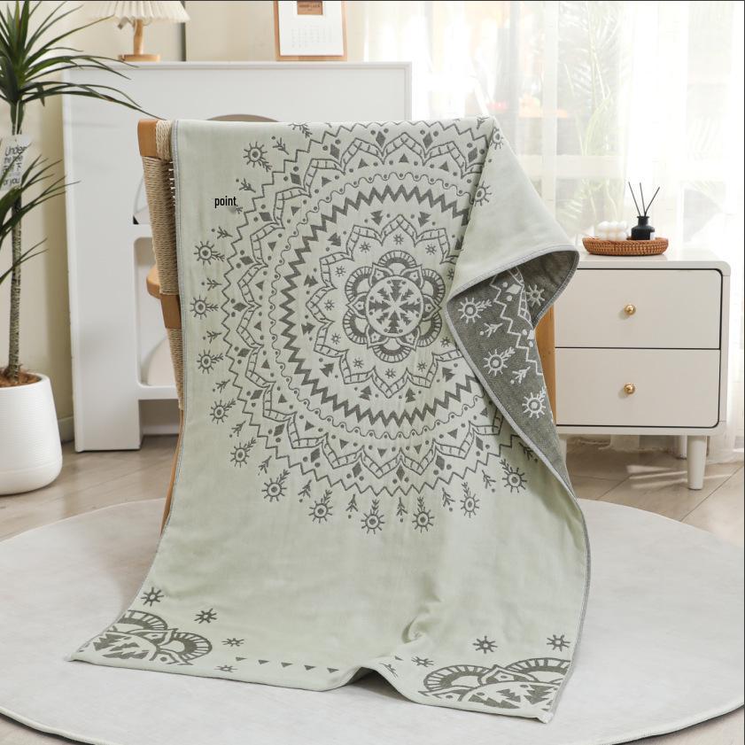New Soft Ethnic Style Sun God Cotton Bath Towel - Skin-friendly & Absorbent