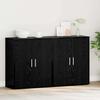 Sideboard 2 Pcs Black Oak Effect 60 X 31 X 70 Cm