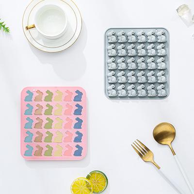 Easter Bunny Silicone Mold, 30 Cavities Candy Mould Wax Melt Tray For Baking Rabbit Chocolate Jello Resin Gummies Cupcake Decor