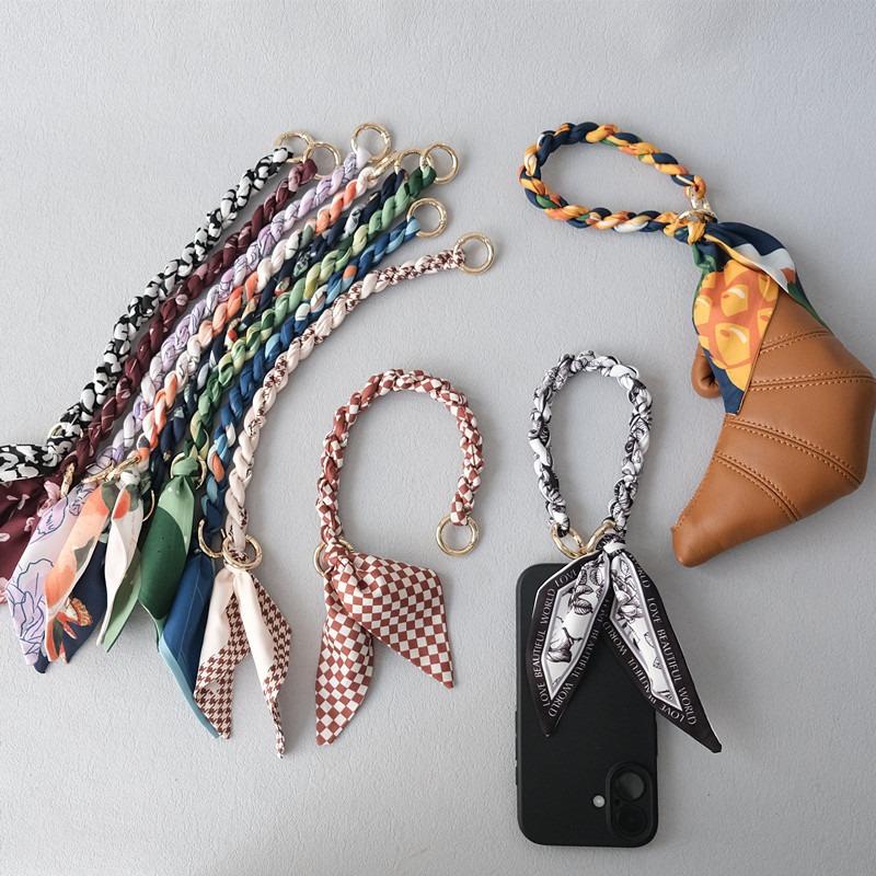 Fashion new celebrity versatile silk scarf portable short URL spring and summer handbag with bag accessories hand carry mobile phone chain