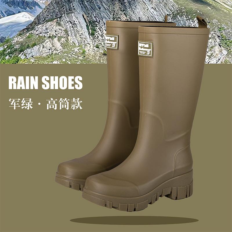 Water Shoes Women's Waterproof and Non-slip High-tube Rain Shoes Fashion Wear Rain Boots Rain Special Shoes Long Tube Rubber Shoes