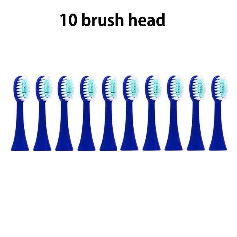 

10 шт. оригинальные сменные насадки для детей, электрическая зубная щетка Sonic, мягкая насадка для глубокой очистки, умные насадки, аксессуары dark blue 10pcs head