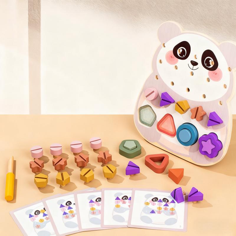 Giocattoli Educativi Precoci per Bambini Viti Montessori Animale Legno Xilofono Strumento Musicale Giocattolo Sensoriale Busy Board Bambino Piccolo Natale