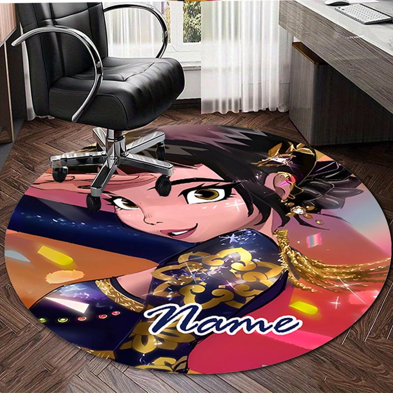 Personalized K-KPop Demon Hunters Round Chair Office Rug - Perfect for Mat, Office Chair & More - Ideal Gift for Birthdays and Holidays