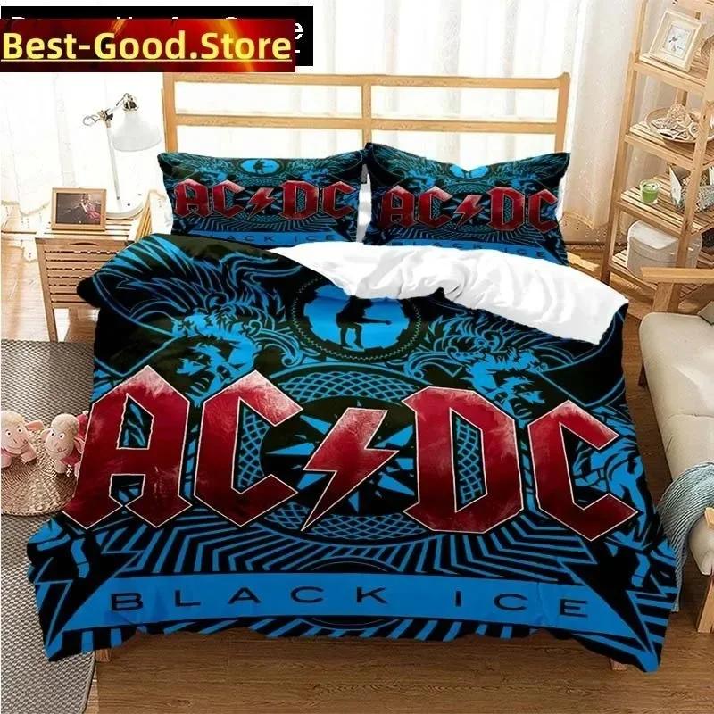 Fashion AC DC Rock Band Bedding Set Printed Bed Set With Pillowcase Bed Duvet Cover Soft Single Double Queen Super King Size