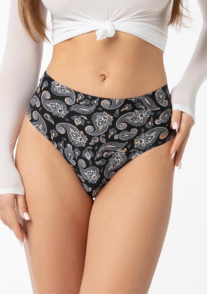 Stringi damskie z wysokim stanem w orientalny wzór Paisley Simple String Maxi Julimex