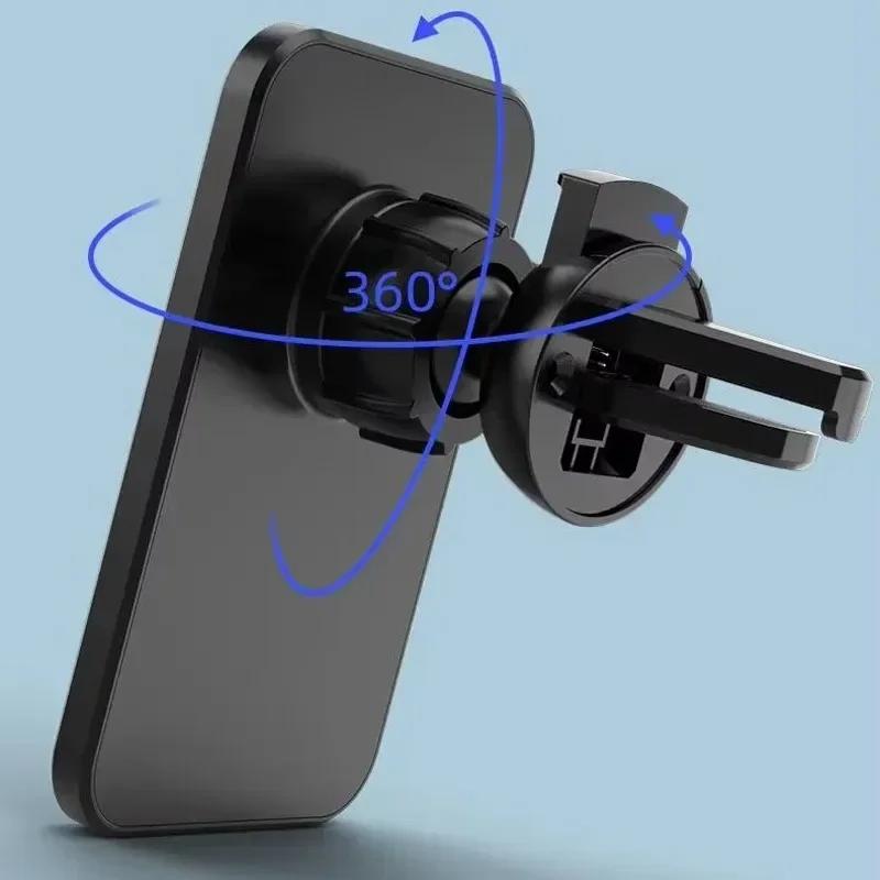 Magnetisk Bilfäste Laddare 15W Trådlös Magsafe Telefonhållare för iPhone Snabbladdning Biltillbehör Telefonstativ Billaddare