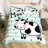 Top Milk Cow Duvet Cover King Queen Size Cute Cartoon Cows Bedding Set For Kids Farmhouse Rustic Animal Polyester Quilt Cover