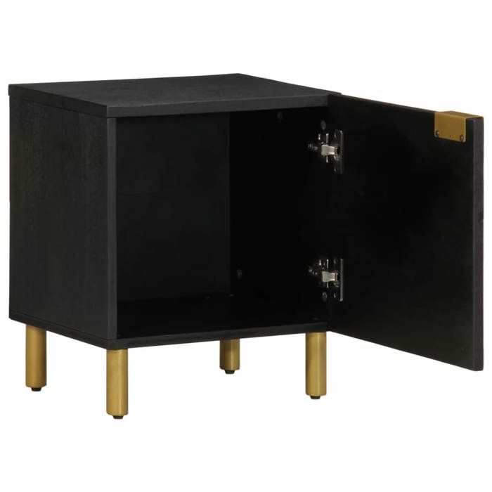 VidaXL Table de chevet noir 40x33x46 cm bois de manguier solide, armoire de chevet, armoire de lit, table d'appoint pour 4017644