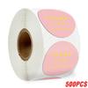 100-500pcs Thank You Sticker Envelope Seal Scrapbook Sticker Pink Heart Cute Round Sticker Stationery Label Stickers