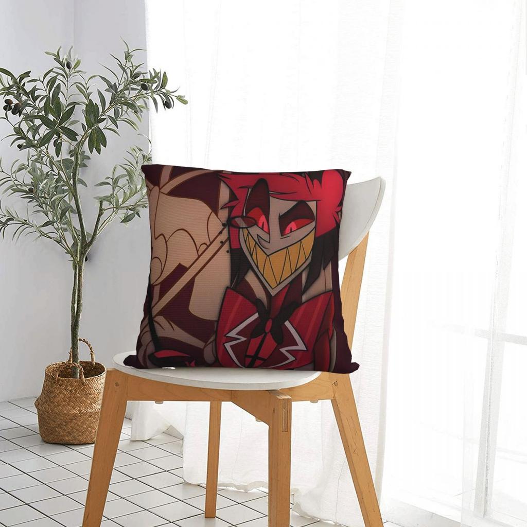 Modern Hazbin Alastor Buddy Cartoon Anime Pillowcase Cushion Comfort Throw Pillow Sofa Cushions Used for Home Living Room