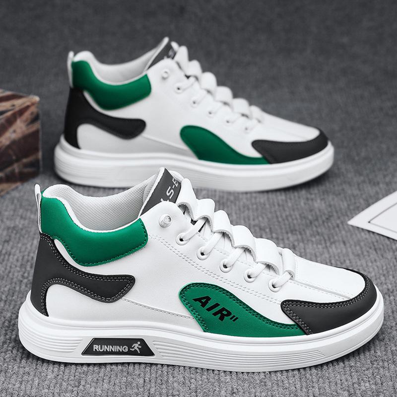 

Весенние новые студенческие низкие кеды на шнуровке, повседневные, модные, из кожи с эластичной вставкой для фиксации стопы, спортивная мужская обувь 39