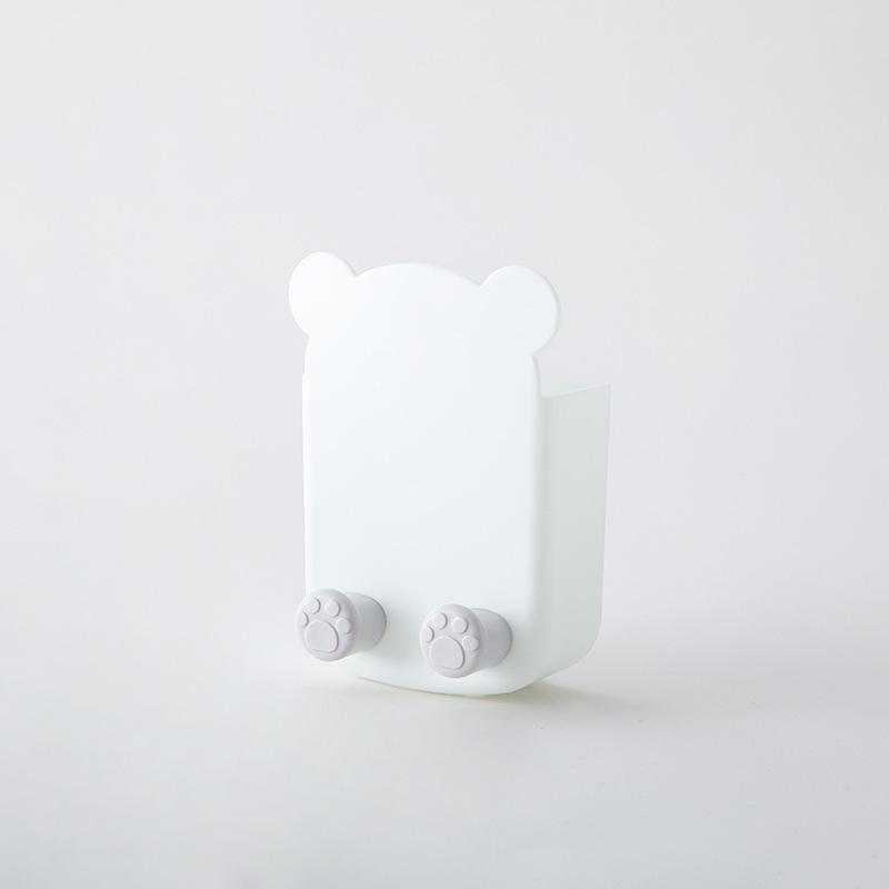 Wall-Mounted Cartoon Storage Box: Creative Plastic Pen Holder for Home Supplies and Remote Control. Punch-Free Simple Design.