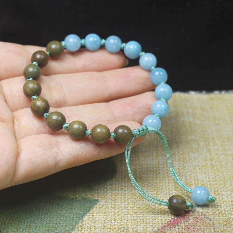 Fragrant Green Sandalwood 8mm Bracelet Woven Design Simple Forest Style Unisex Gift Jewelry