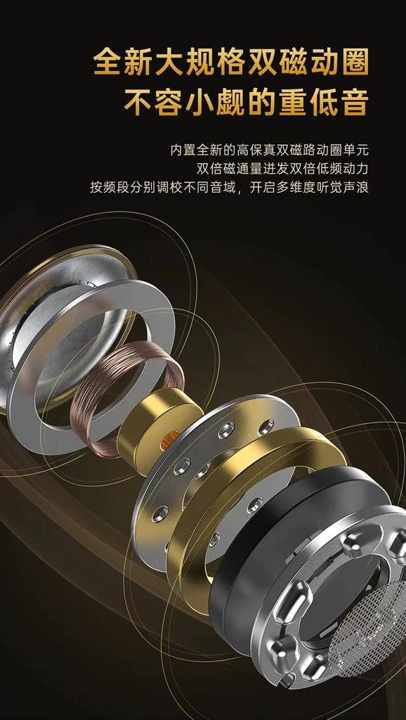 CVJ Wired Earphones, Ear Hook, 2DD In-Ear Earphones, 2-Pin, Detachable Re-cable Design, 3.5mm Plug, Compatible with iPhone/Android (Black, with Mic)