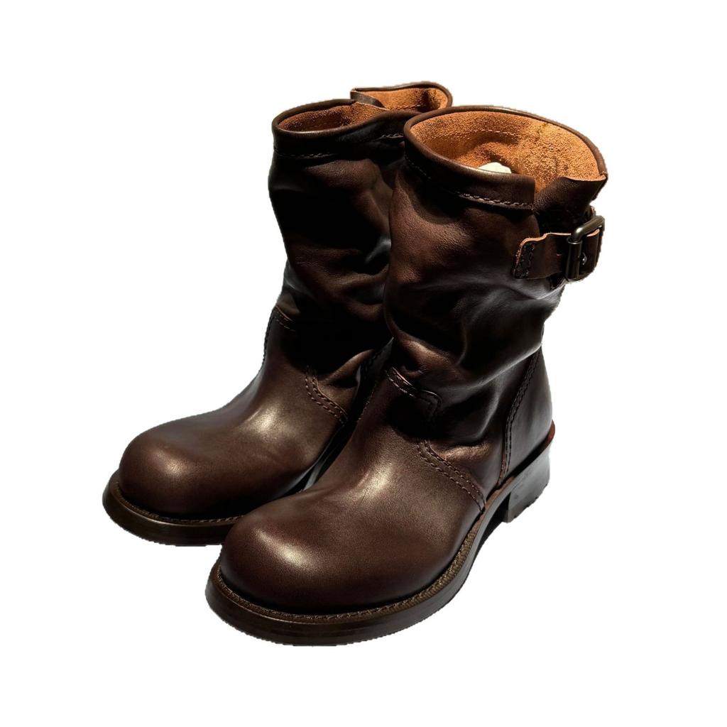 Cowhide Version~ 2025 New Super Soft Mid-tube Western Cowboy Boots Women's Thick Heel Round Head Knight Boots Short Martin Boots