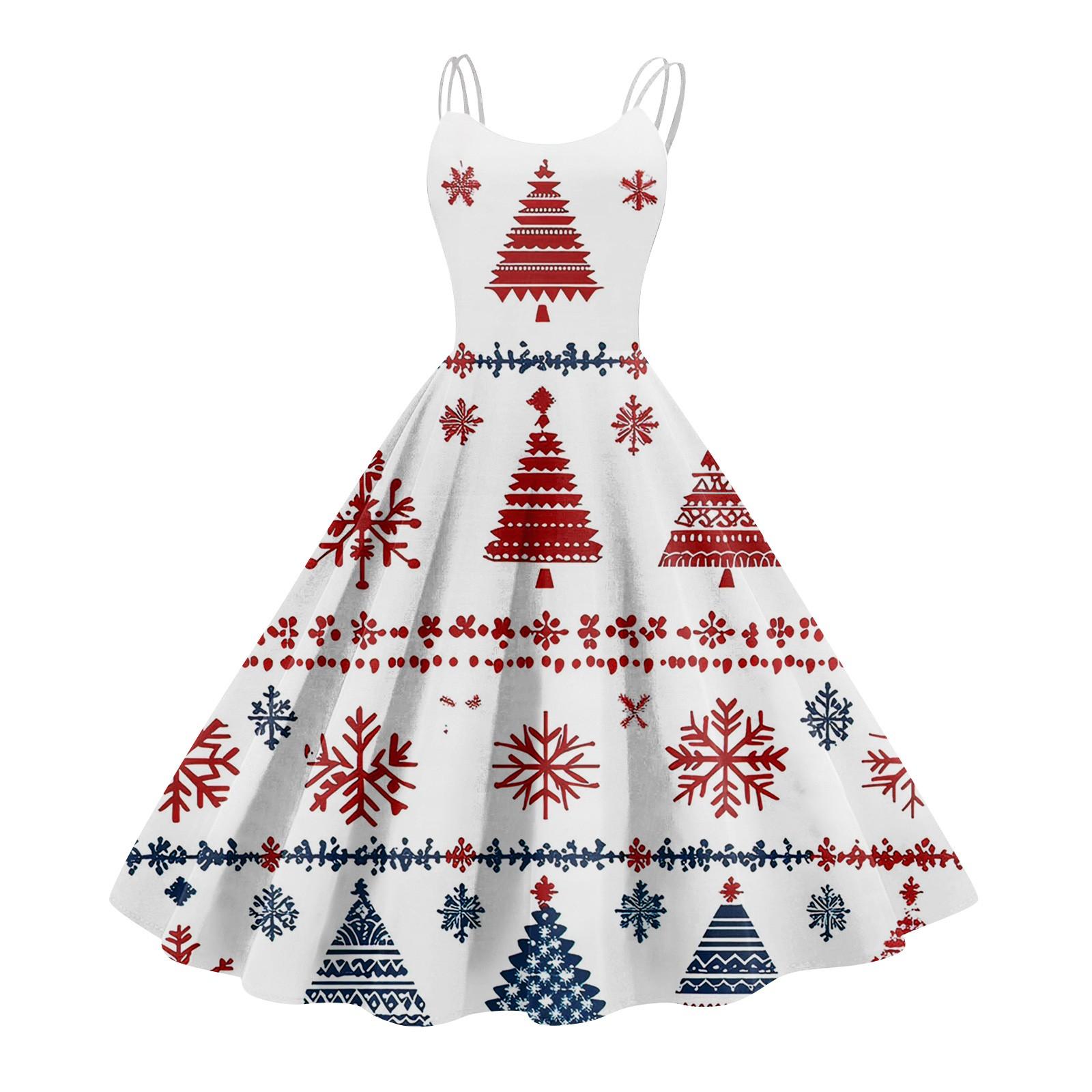 

Женское модное рождественское принтованное сексуальное коктейльное платье без бретелек в готическом стиле в стиле панк, винтажное платье. L белый