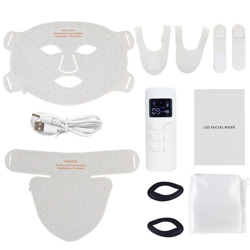 Adjustable LED Photorejuvenation Face Mask: Home Beauty Device with Silicone Panel