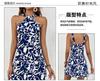 Europe, America 2025 Spring and Summer New Cross-border Amazon Printing Sleeveless Backless Short Skirt A Word Neck Dress Women's Clothing