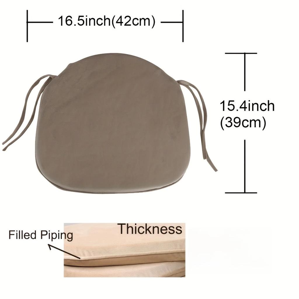 Non-Slip Dining Chair Seat Pad with Fixed Rope Multi-Color Velvet Chair Cushion Soft Sponge Filling for Home Kitchen Dining Room