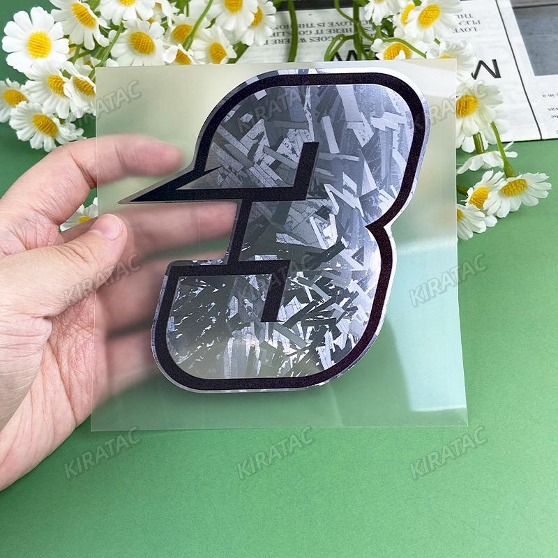 1PC Silver Carbon Fiber Arabic Numerals Motorcycle Stickers Waterproof Vinyl Decals for BMW KTM YAMAHA Kawasaki Suzuki Honda
