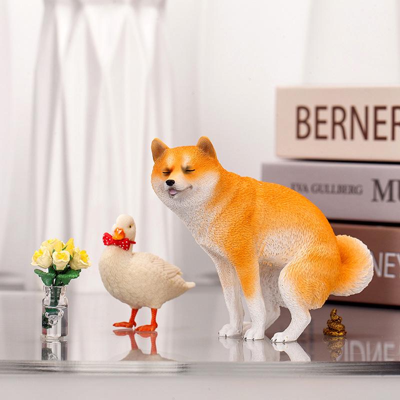 Creative Shiba Inu Car & Desk Ornaments - Cute Animal Models for Center Console Decoration