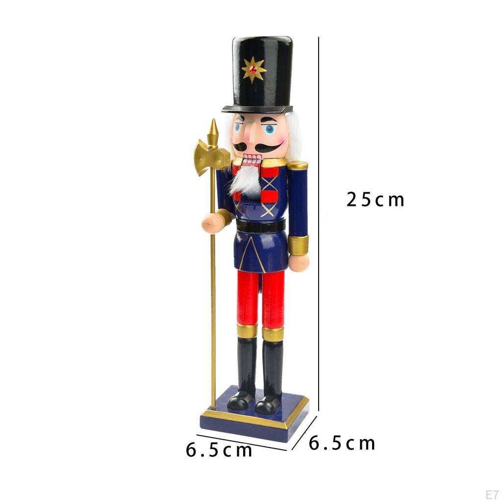 10 Inch Christmas Nutcracker Ornament, Wooden Figurine, Decorative Decoration