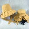 Summer sunshade sunscreen bow brim bucket hat women