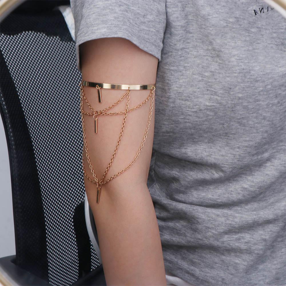 Zinc Zinc Alloy Armlet Arm Cuff Bracelets Gold Upper Arm Bracelet Fashion Adjustable Armband Arm Accessories