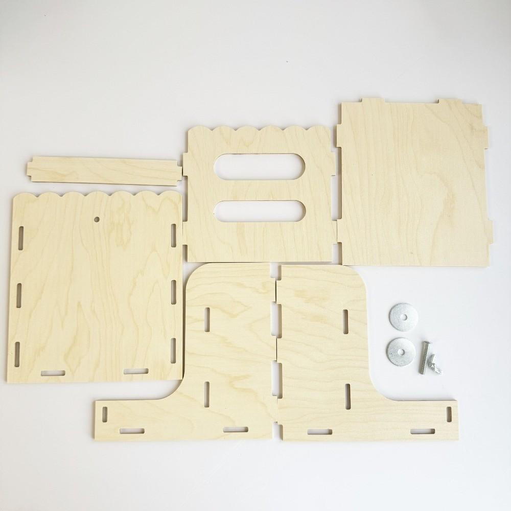 Abnehmbarer Kaninchen Heufutterspender 2 in 1 Kaninchen Futtertrog Holz Gras Spender Gehege