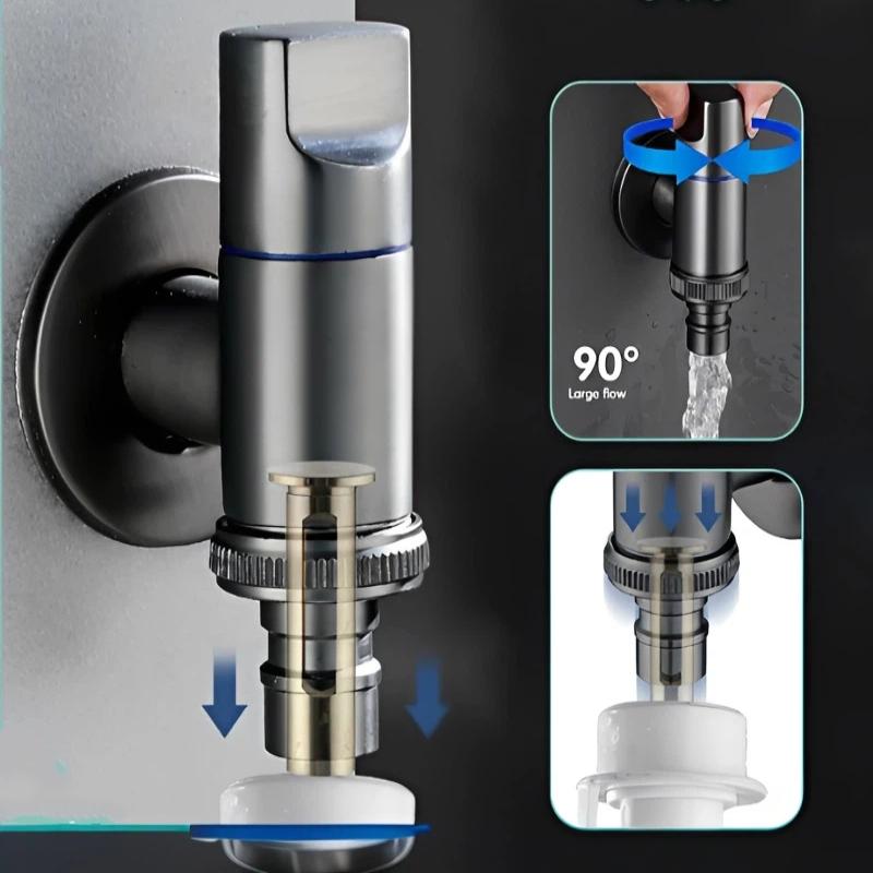 Multi Use Stainless Steel Washing Machine Faucet Quick Opening Angle Valve Rotary Switch Automatic Water Stop Valve Specific